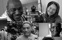 St. Vincent de Paul clients — men of various ages and a senior woman